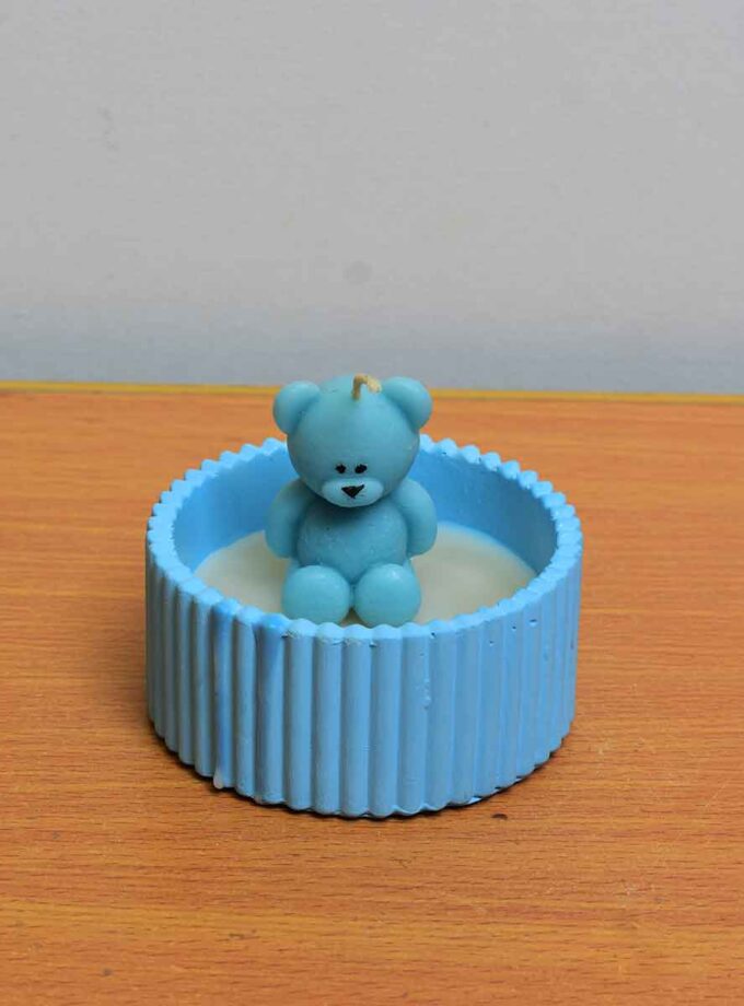STRIPE BEAR CANDLE
