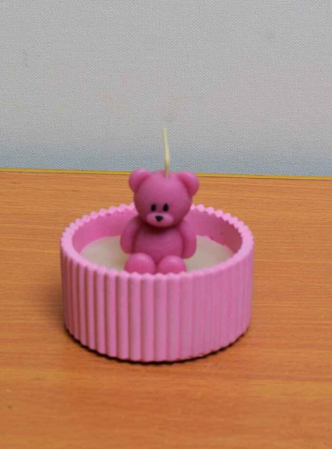 STRIPE BEAR CANDLE